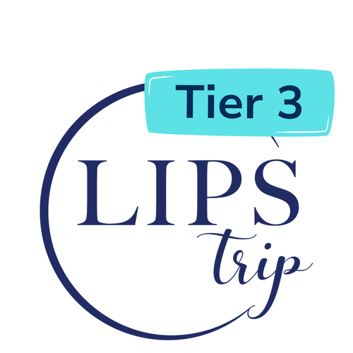 LIPS Trip logo with Tier 3 cyan badge