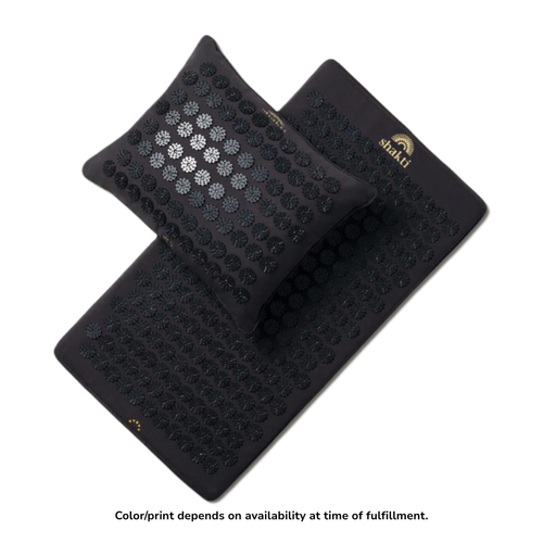 Shakti Acupressure Bundle two black cushions with raised circular discs