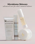 Senegence Microbiome skincare products on a light pink background