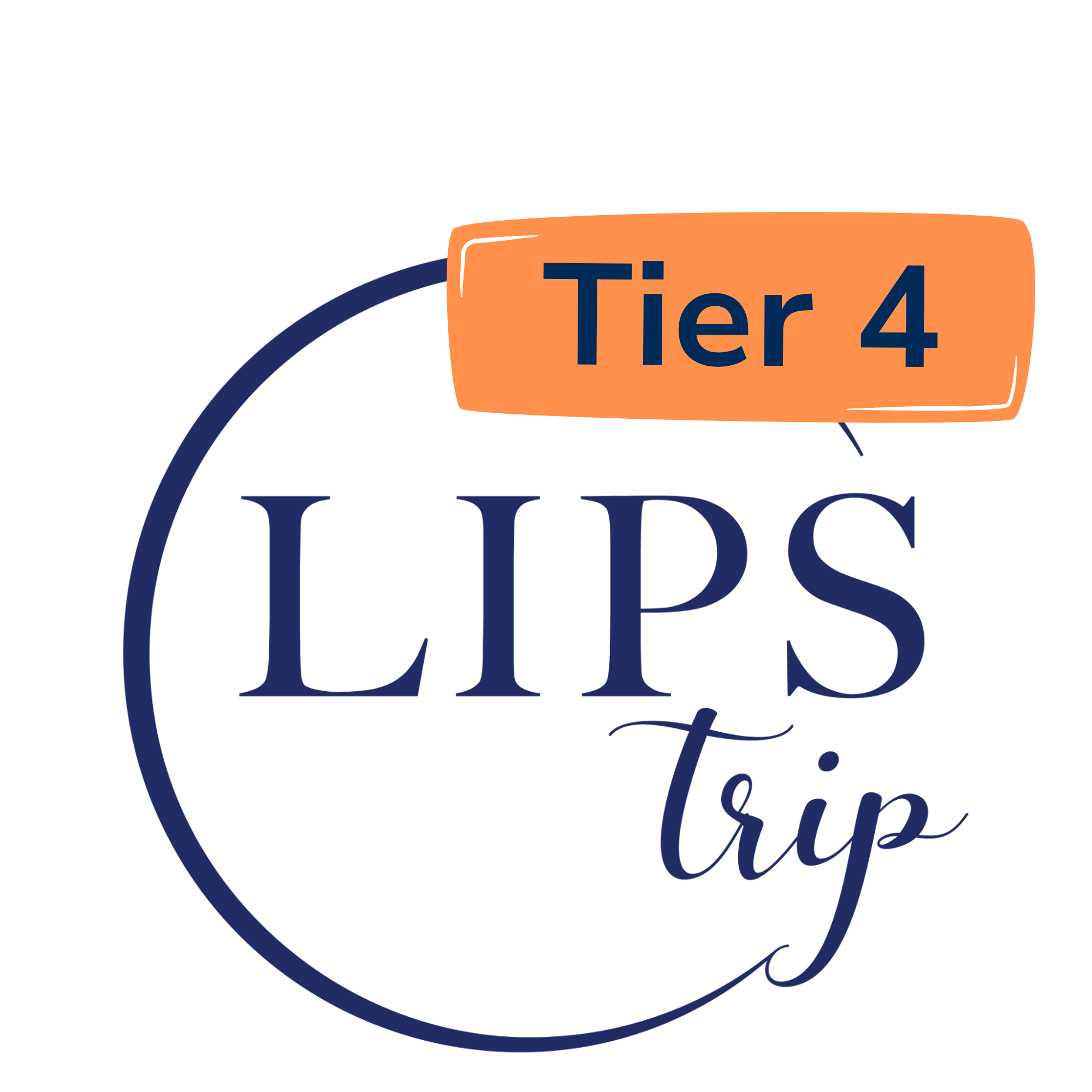 LIPS Trip logo with Tier 4 orange badge