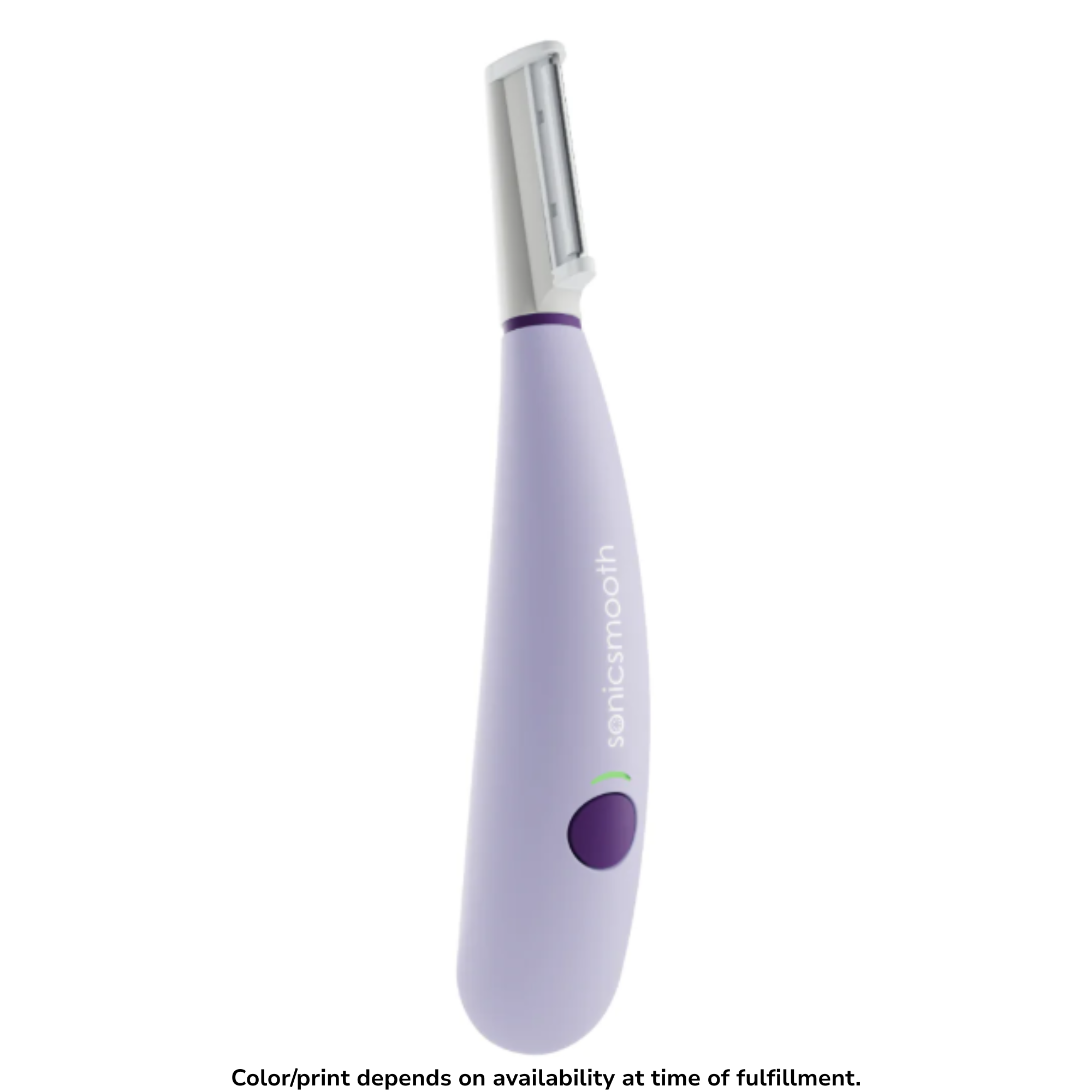Lavender dermaplaning tool with a metal blade head
