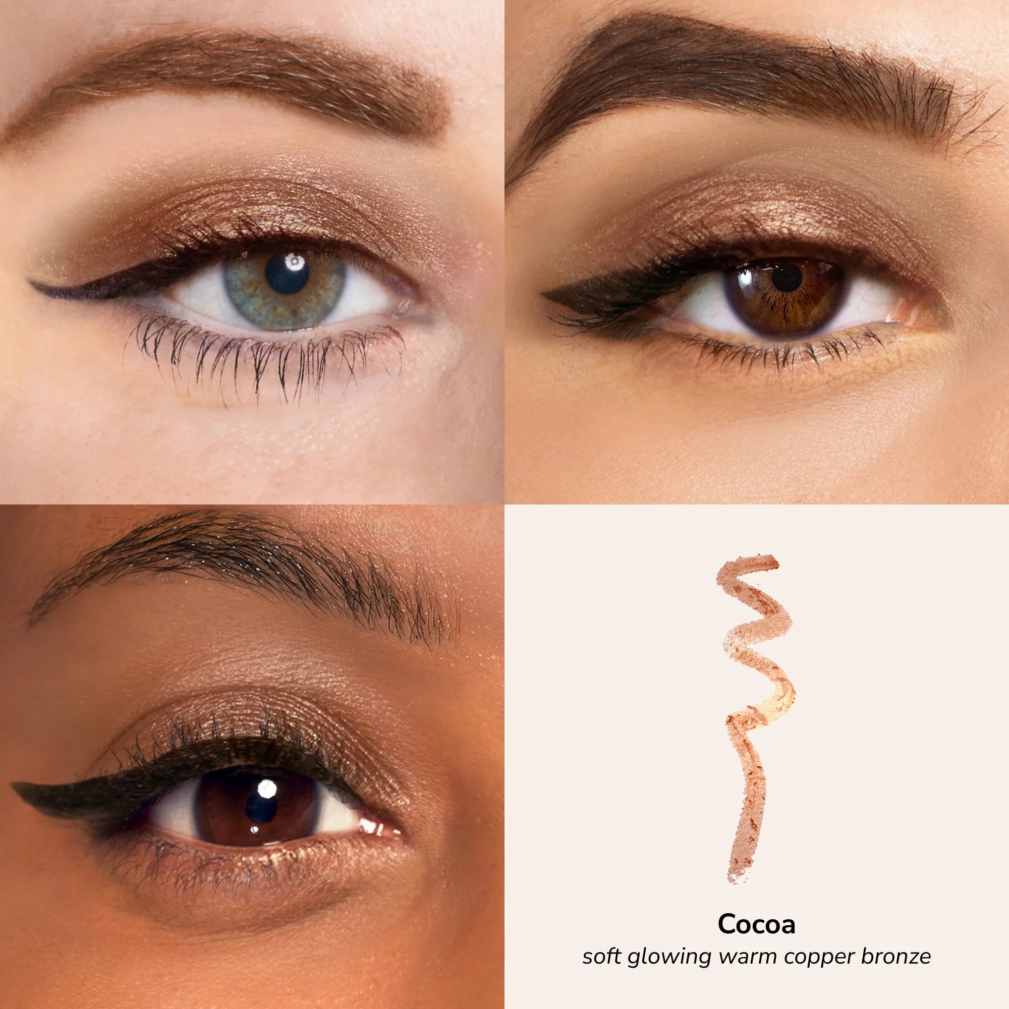 Skintone quadrant Glowify Long-Lasting Eyeshadow Stick product shade Cocoa.