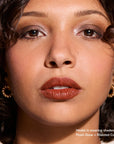 Model wearing Glowify Long-Lasting Eyeshadow Stick product shade Pearl Glow.