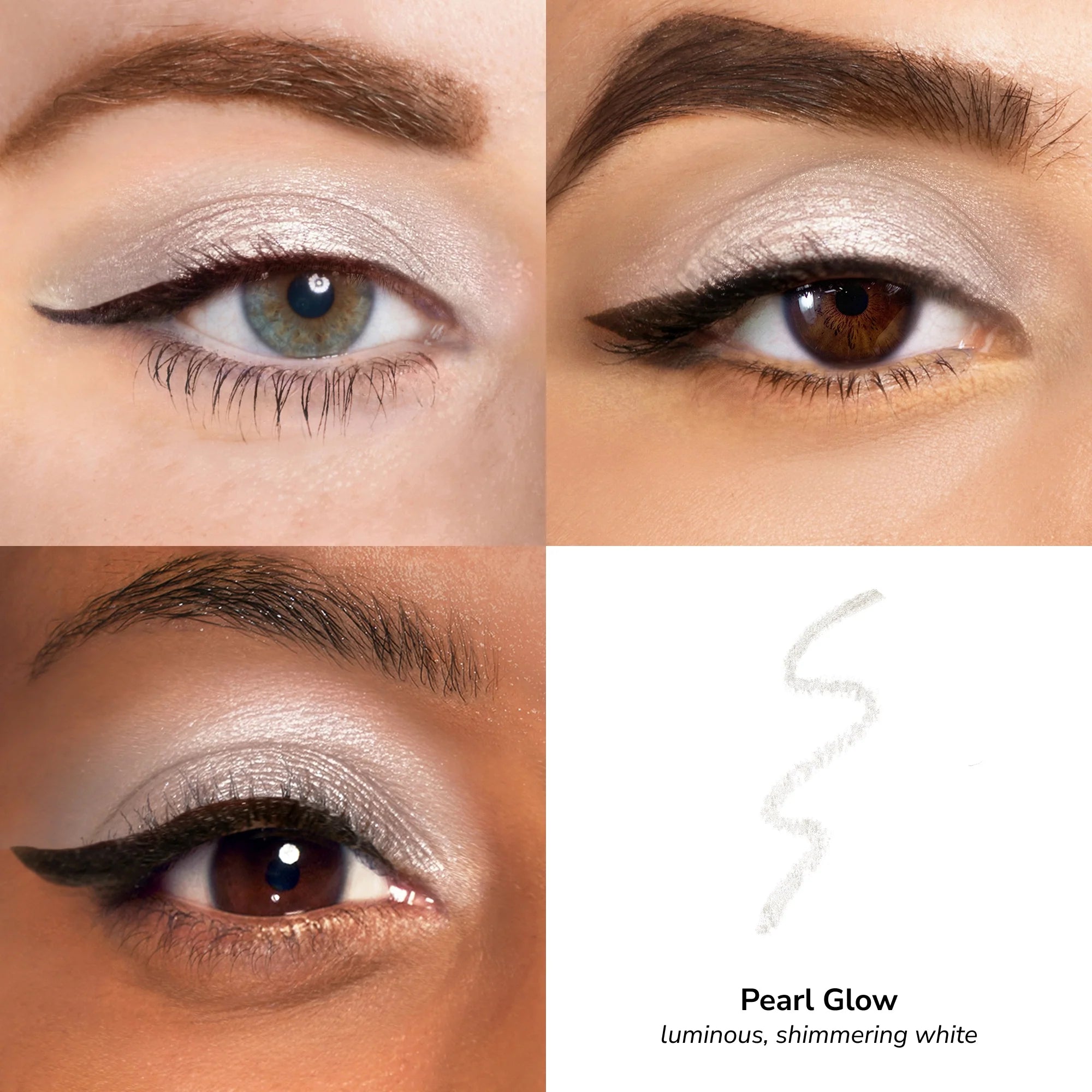 Skintone quadrants Glowify Long-Lasting Eyeshadow Stick product shade Pearl Glow.