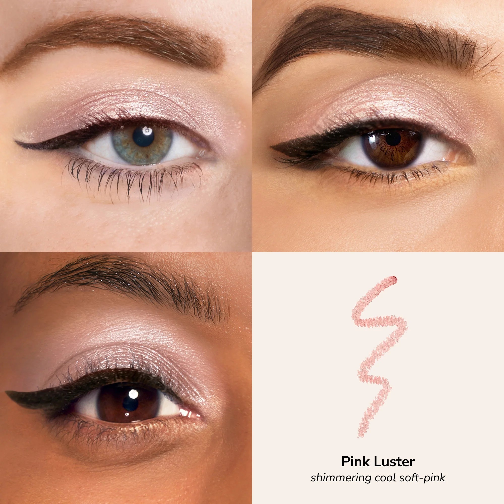 Skintone quadrant Glowify Long-Lasting Eyeshadow Stick product shade Pink Luster.