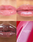 Skintone quadrant Glowify Sheer Silk Lip Oil product shade Glazed Cherry.