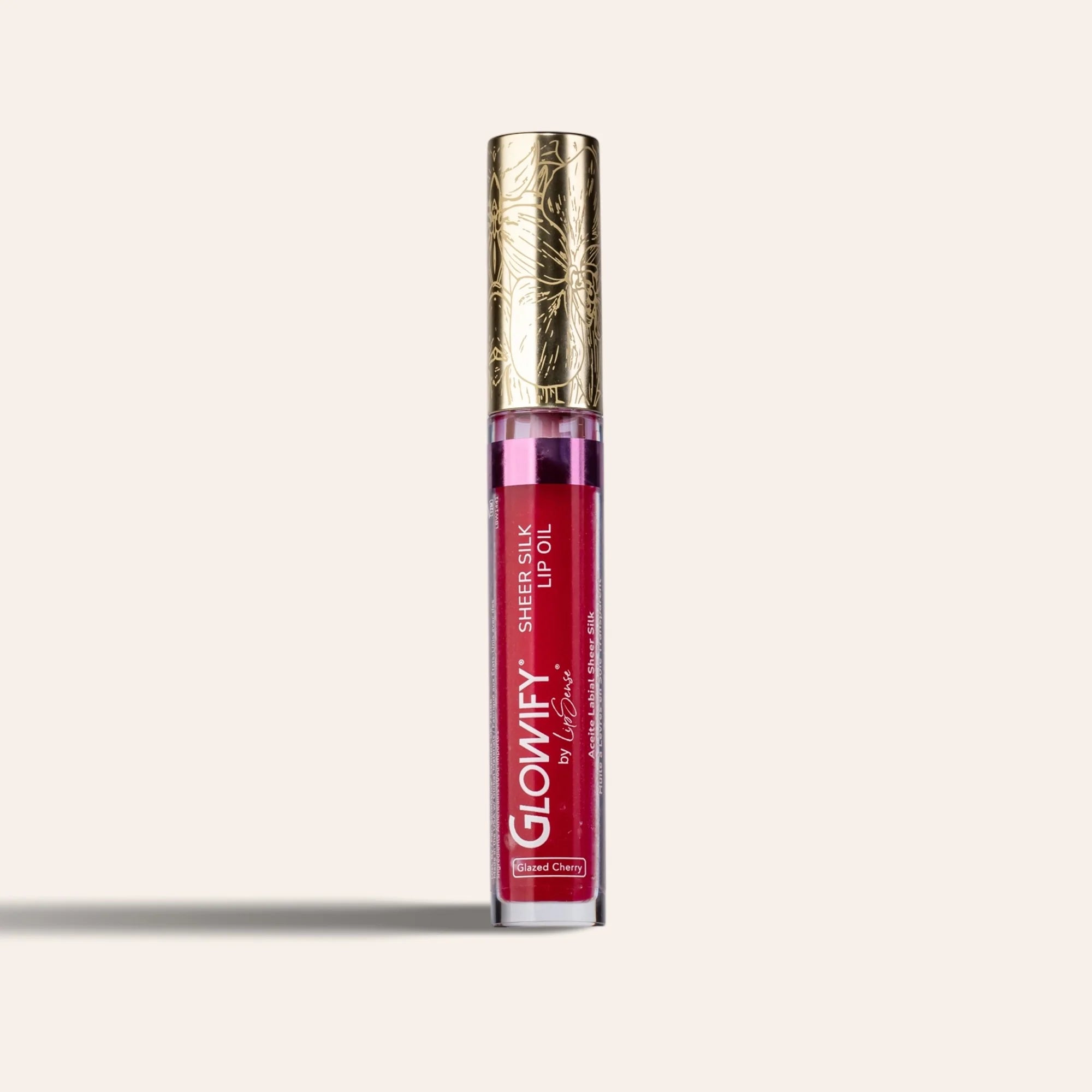 Glowify Sheer Silk Lip Oil product shade Glazed Cherry.
