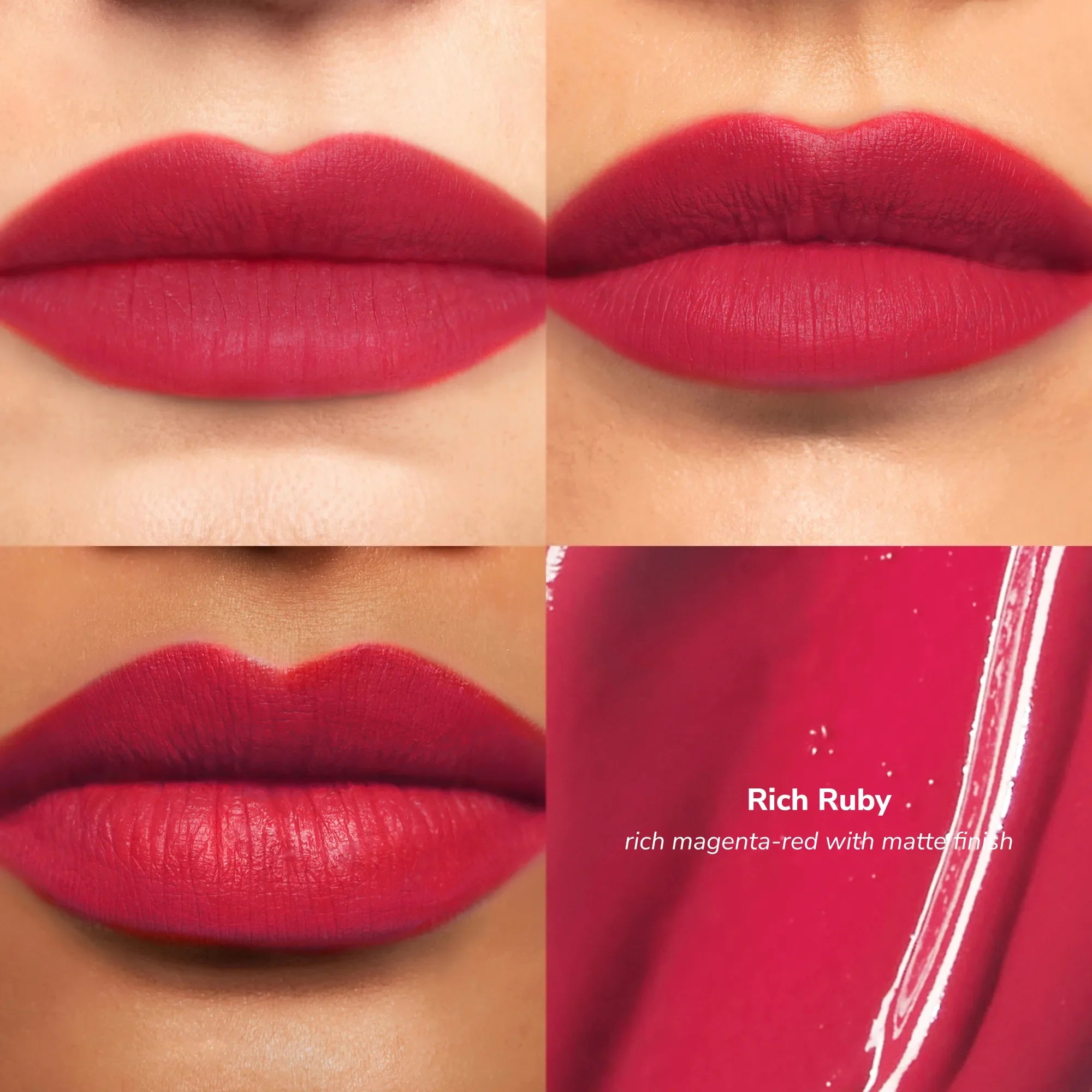 Skintone quadrant LipSense Cream product shade Rich Ruby.