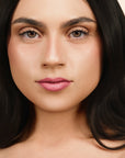 Model wearing LipSense Cream product shade Winter Rose.