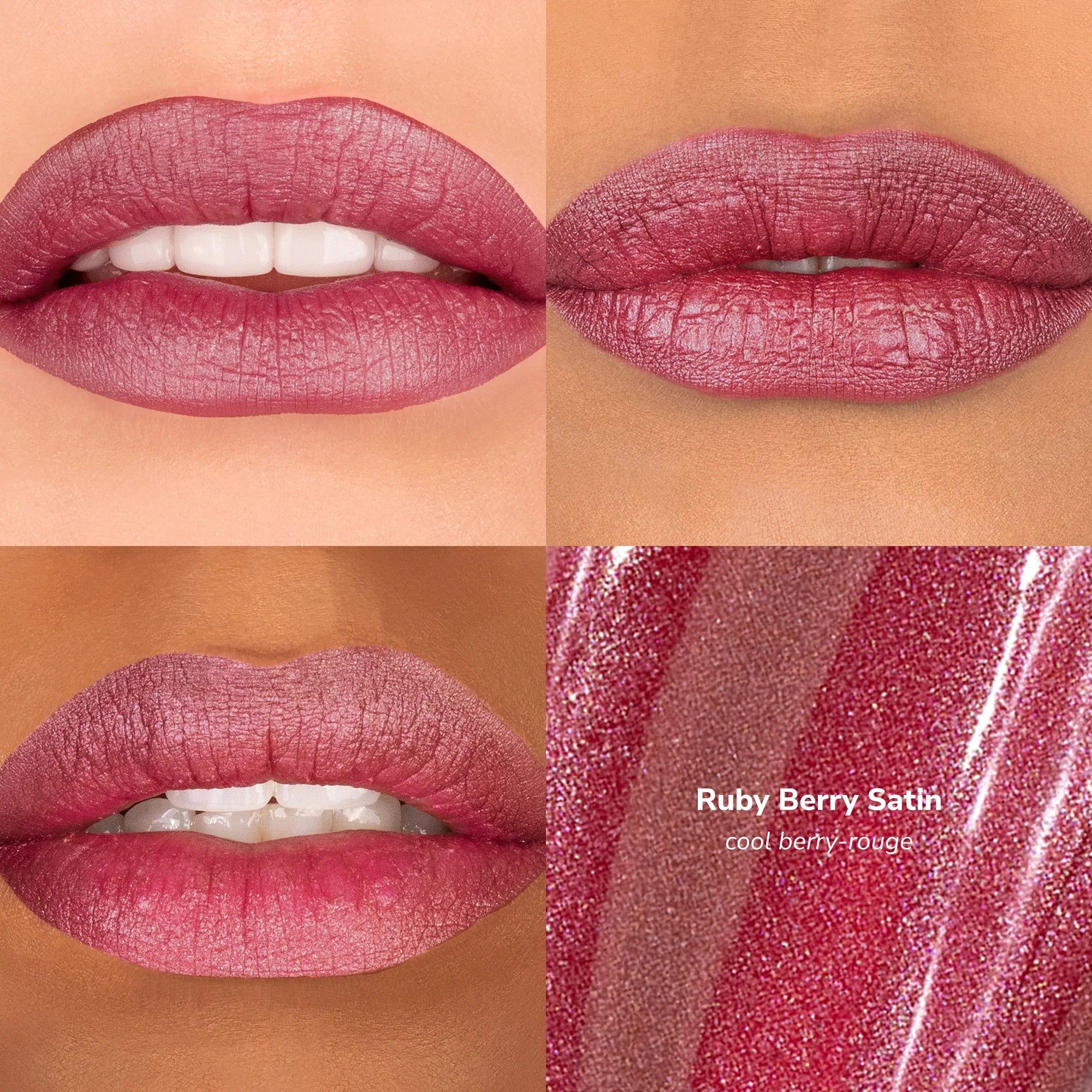 Skintone quadrant LipSense Cream product shade Ruby Berry.