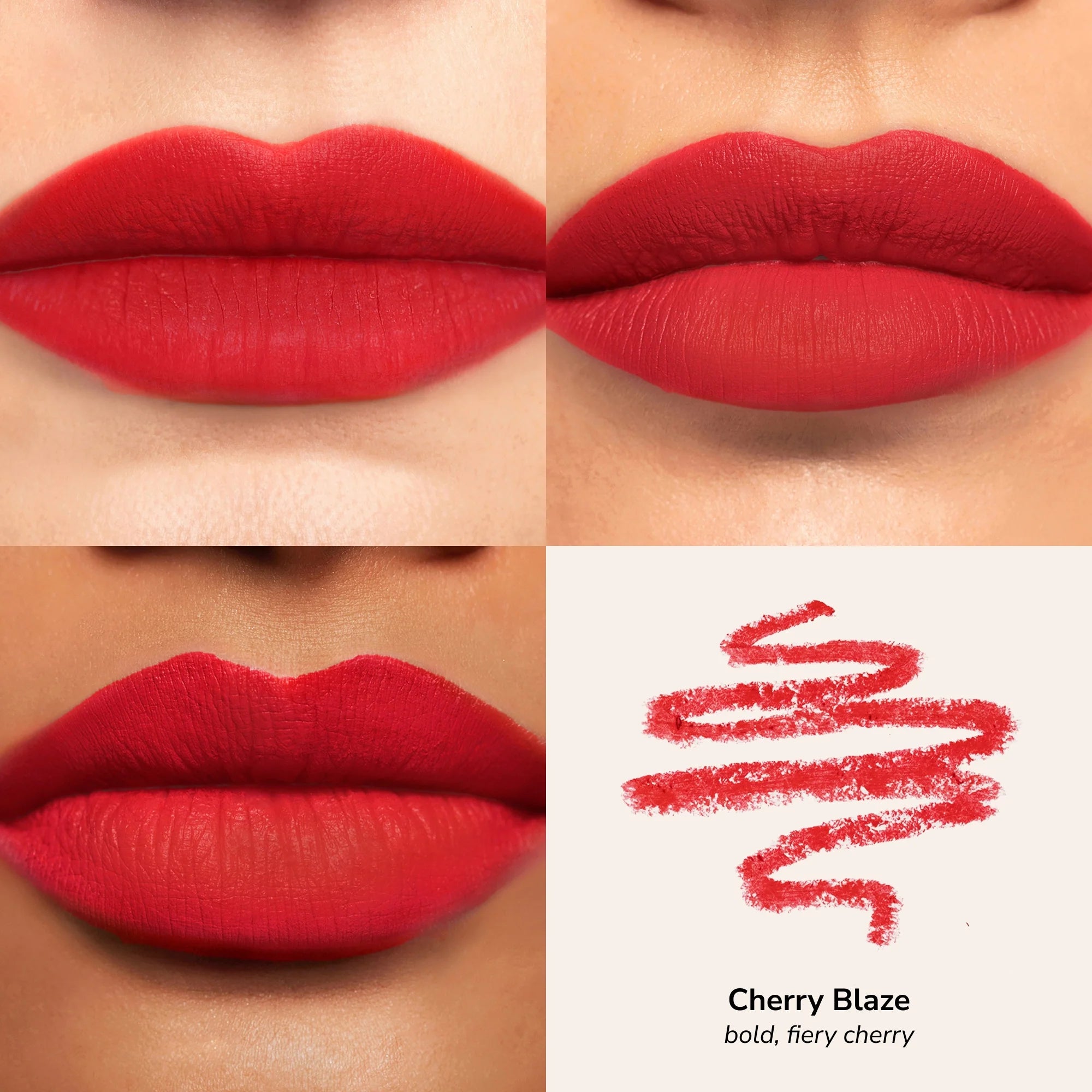 Skintone quadrant LipSense Long-Lasting Lip Liner Pencil product shade Cherry Blaze.