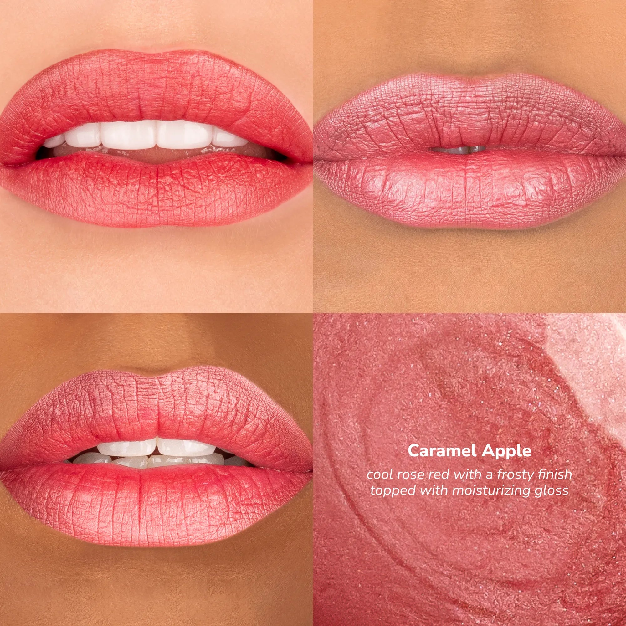 LipSense Long-Lasting Lip Color product, shade Caramel Apple skintone quadrant.