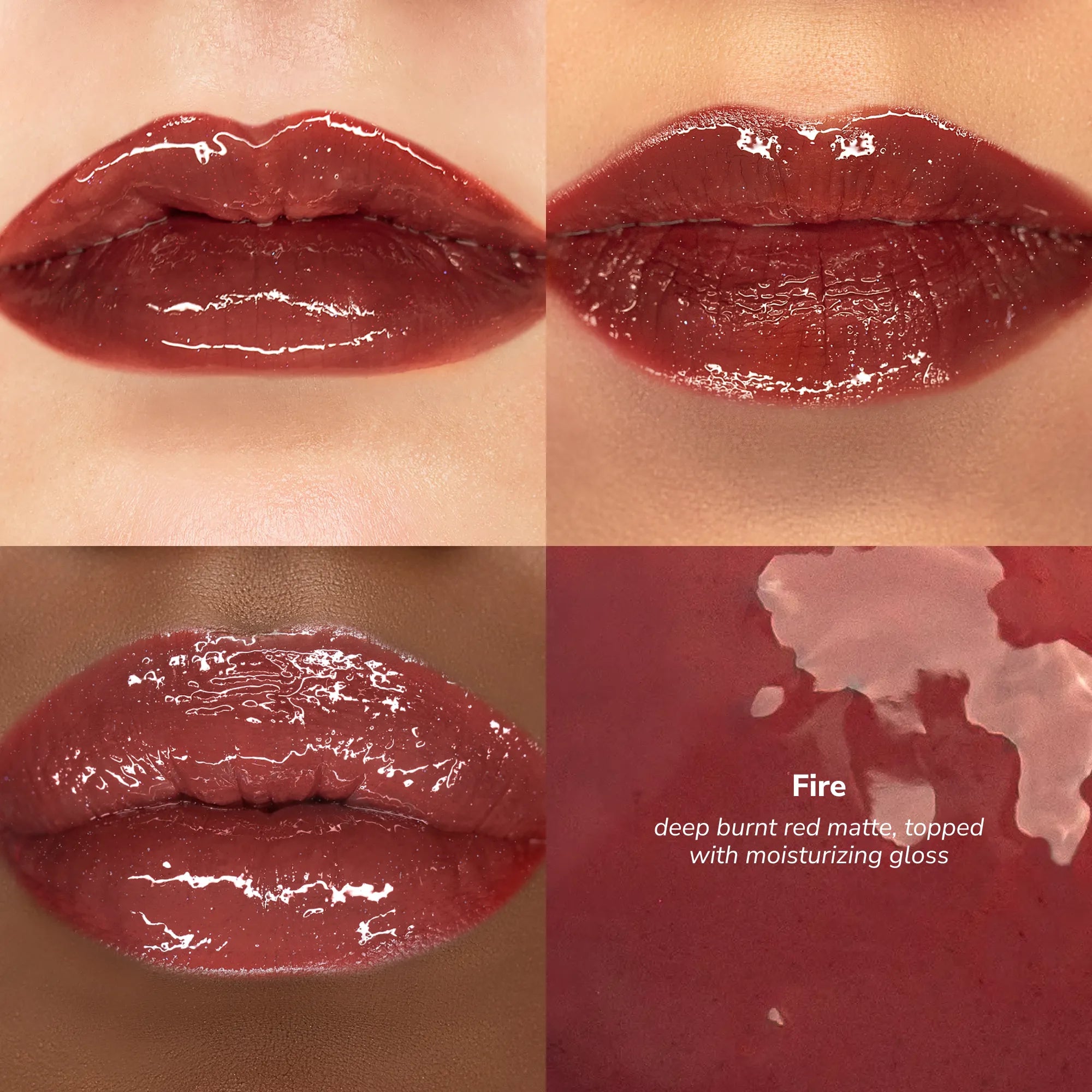 LipSense Long-Lasting Lip Color product, shade Fire skintone quadrant.