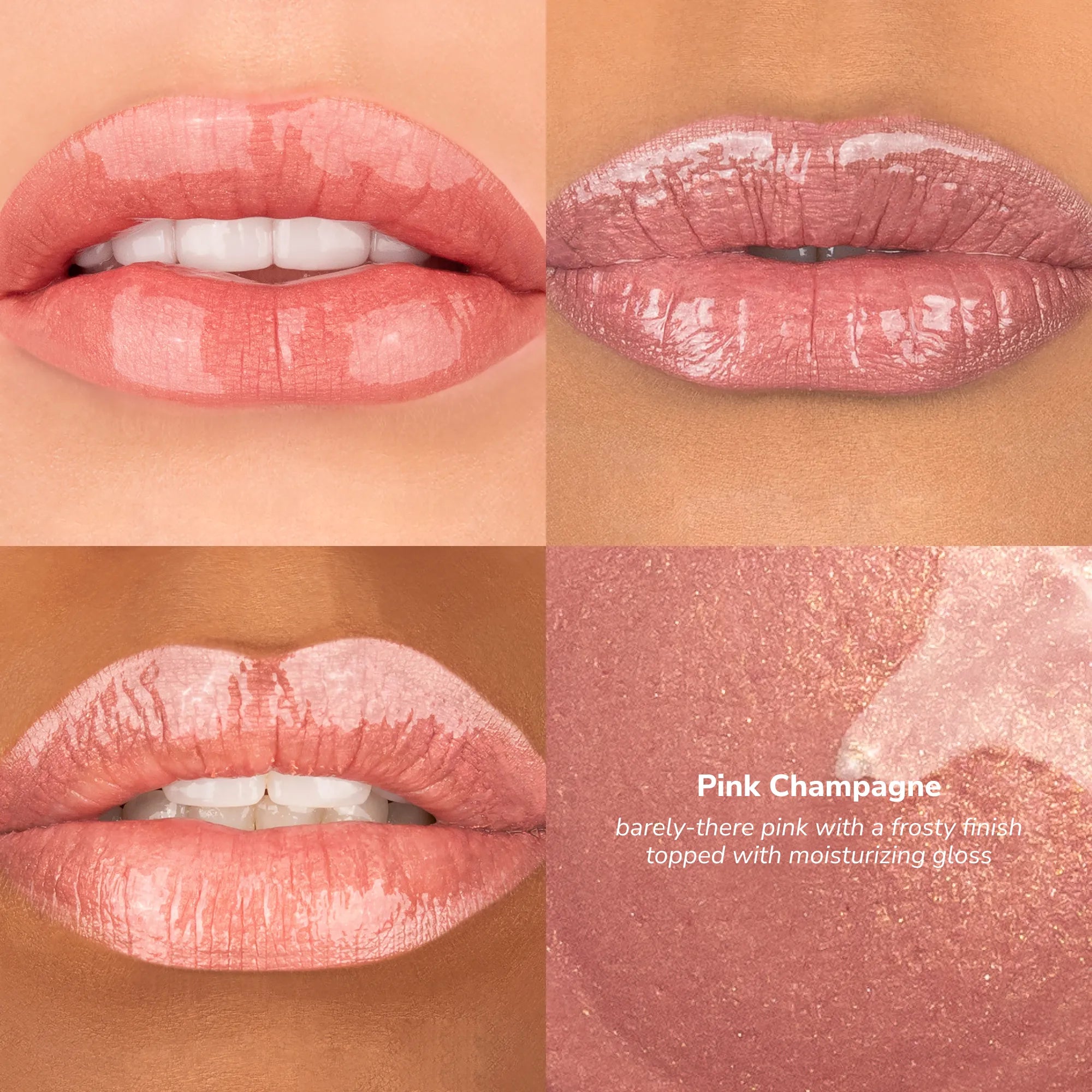 LipSense Long-Lasting Lip Color product, shade Pink Champagne skintone quadrant.