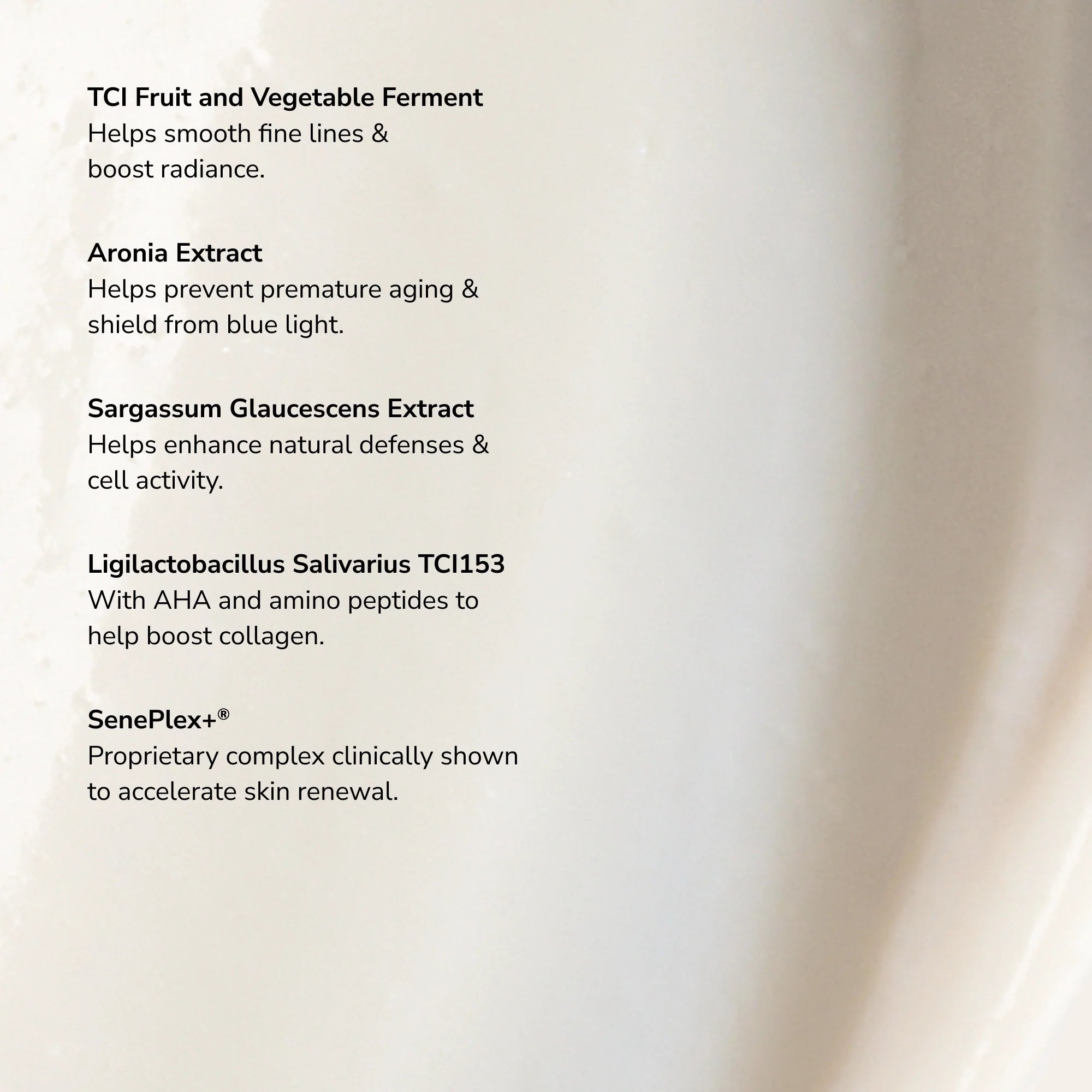 Microbiome Defense Daytime Moisturizer SPF 15 ingredient list.