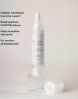Microbiome Defense Daytime Moisturizer SPF 15 product with benefit callouts.