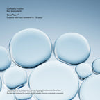 Blue bubble graphic on a gradient sky background promoting the Microbiome Skincare Regimen Set NZL