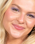 Model wearing ShadowSense product shade Lilac