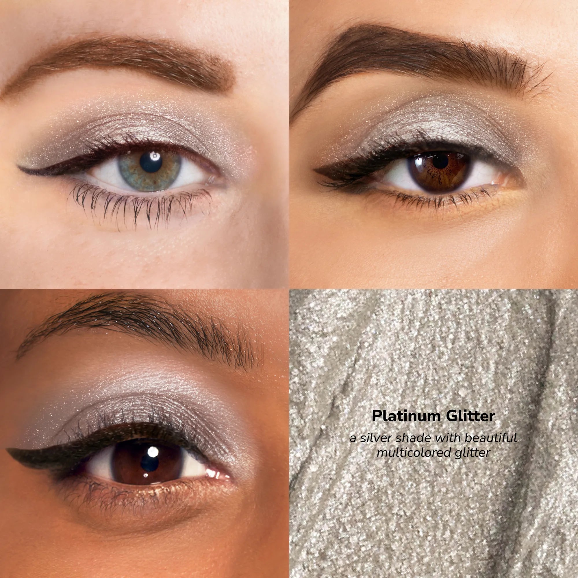 ShadowSense product shade Platinum Glitter skin tone chart