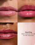 Collage of lips with different shades of pink, labeled 'Mood Ring' with color description.